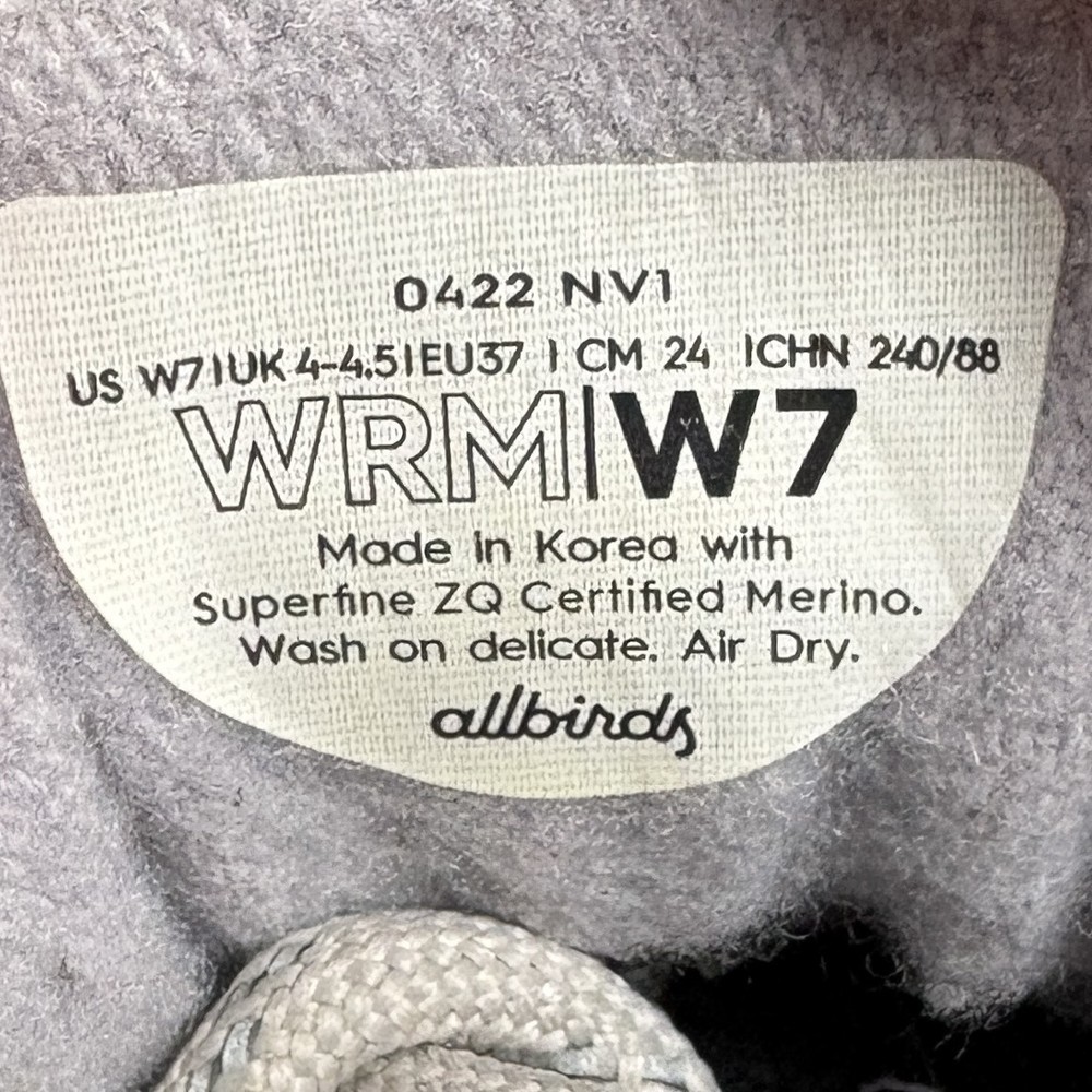 Allbirds Wool Runner Mizzle Gray Womens US Size 7 EUR 37 Sneakers - Picture 9 of 9